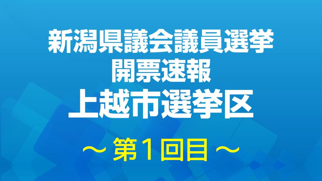 県議選 上越市選挙区 開票速報 22時0分発表 34 4 ニュース 上越妙高タウン情報 Part